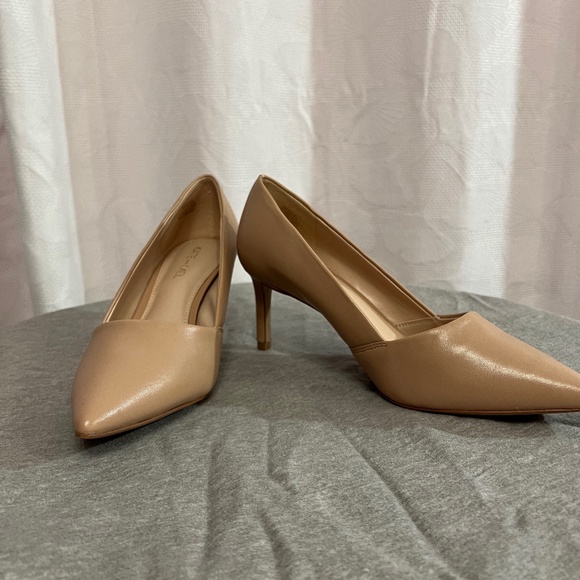 Mel & Kate Leather Nude Pumps -Zoyla - Picture 1 of 5